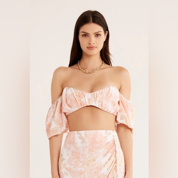 New! Rumer isola floral crop top and midi skirt set 13447 - Picture 4 of 16